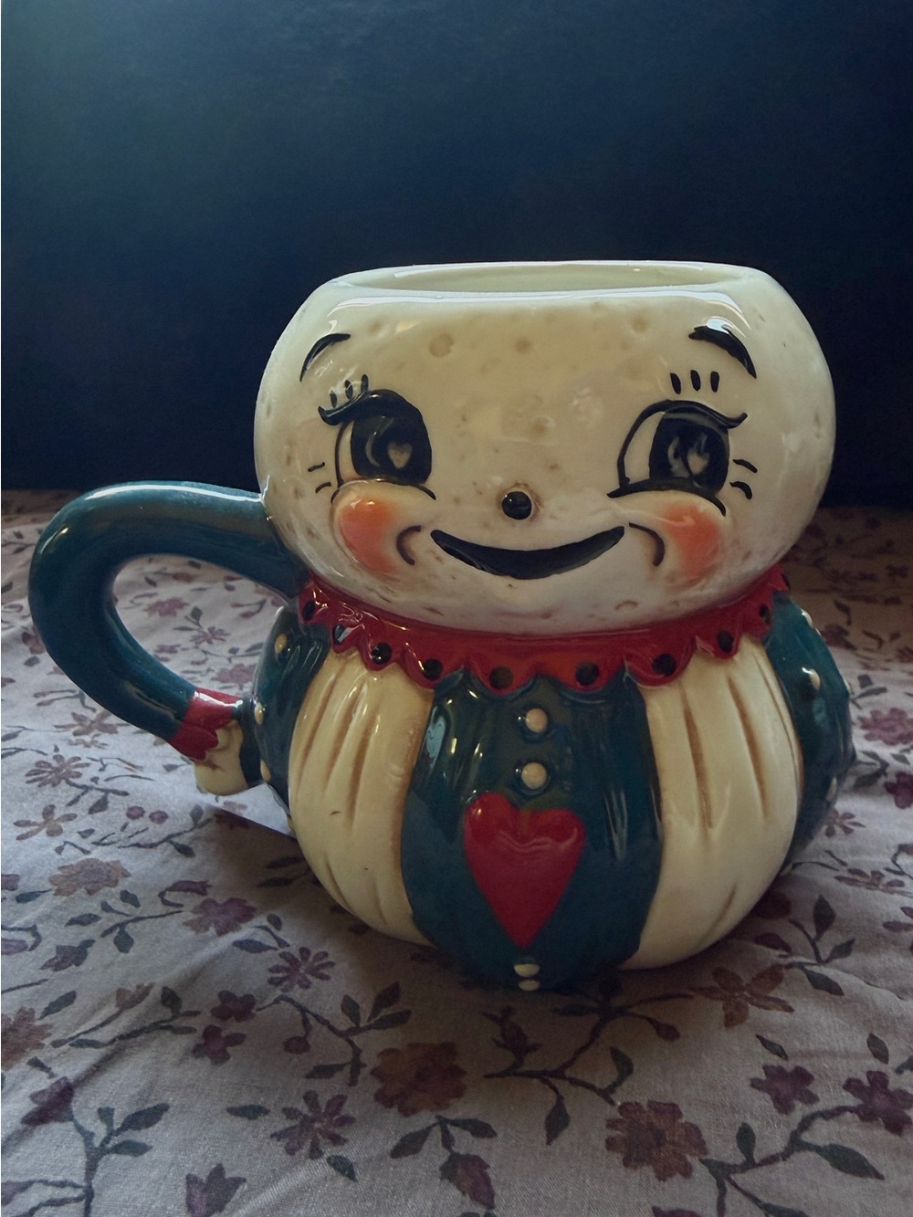 2026 Johanna Parker Luna Moon Man Patriotic Mug Teal Red Heart Vintage Style